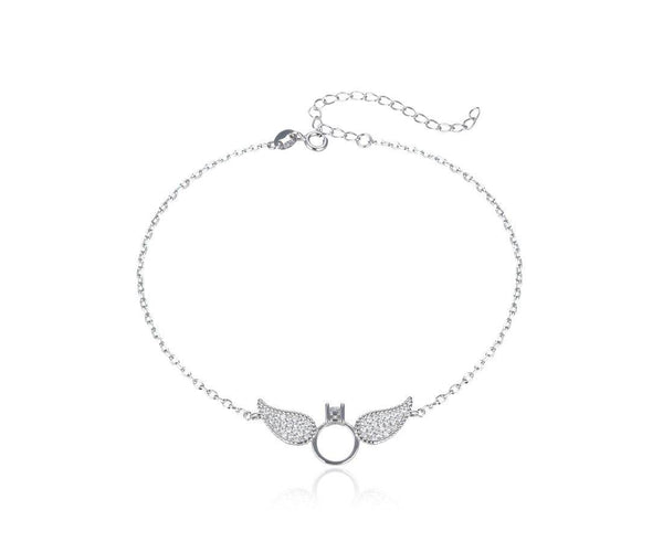 צמיד רגל כנפיים משובצות